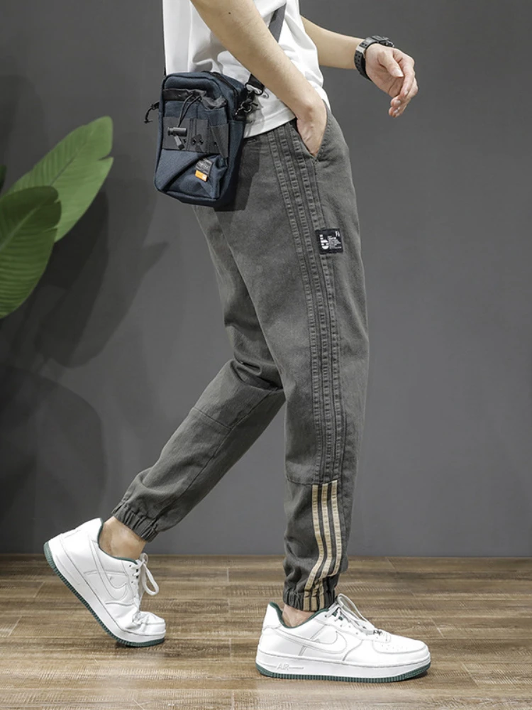 Spring New Men's Clothing Loose Oversized pantalones hombre Casual Hip Hop Solid Color Spliced Pocket Pants men y2k trousers