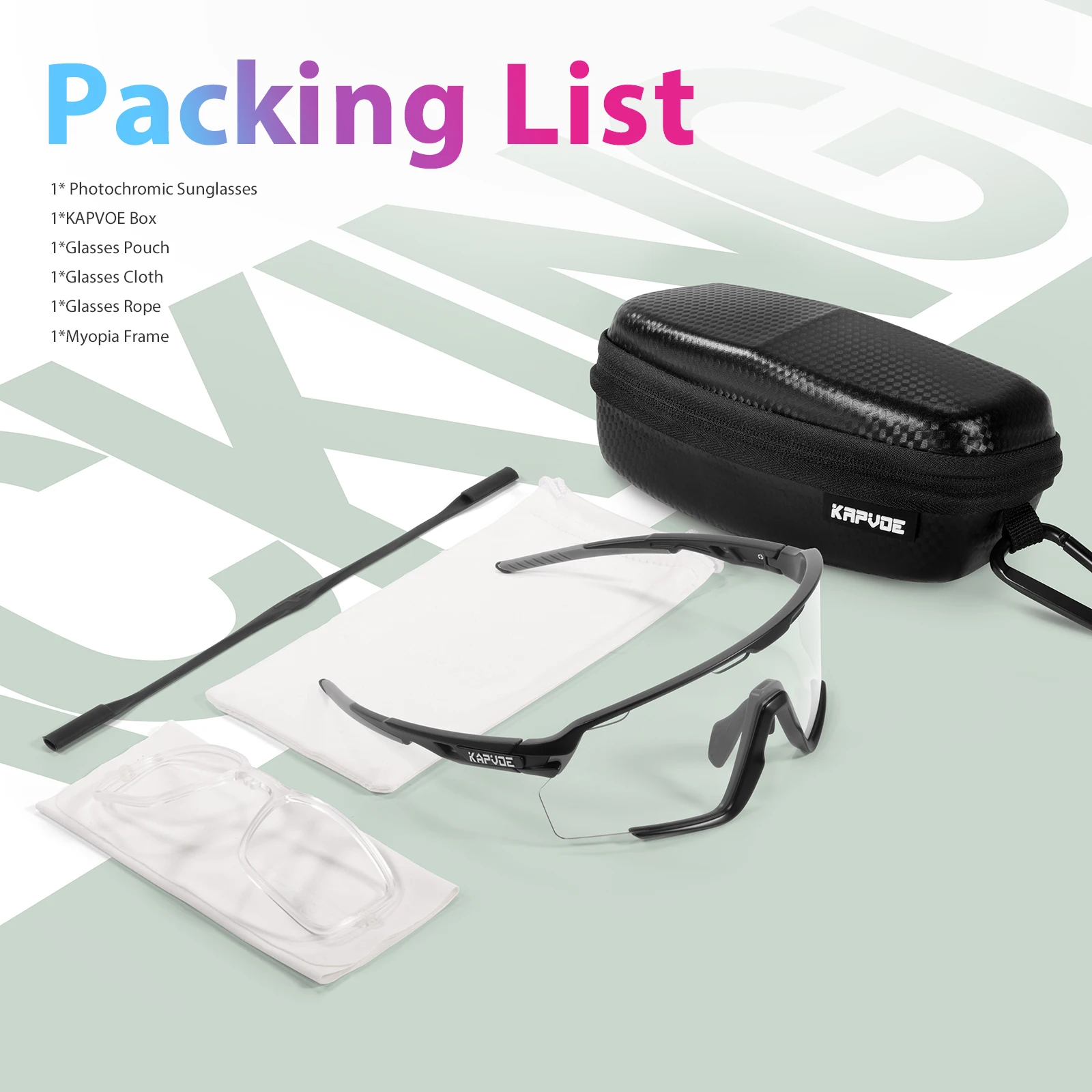 Kapvoe Photochromic Hiking Eyewear Cycling Glasses Sunglasses for Men Silver Lens Multi Color Women Bike Outdoor Riding Running