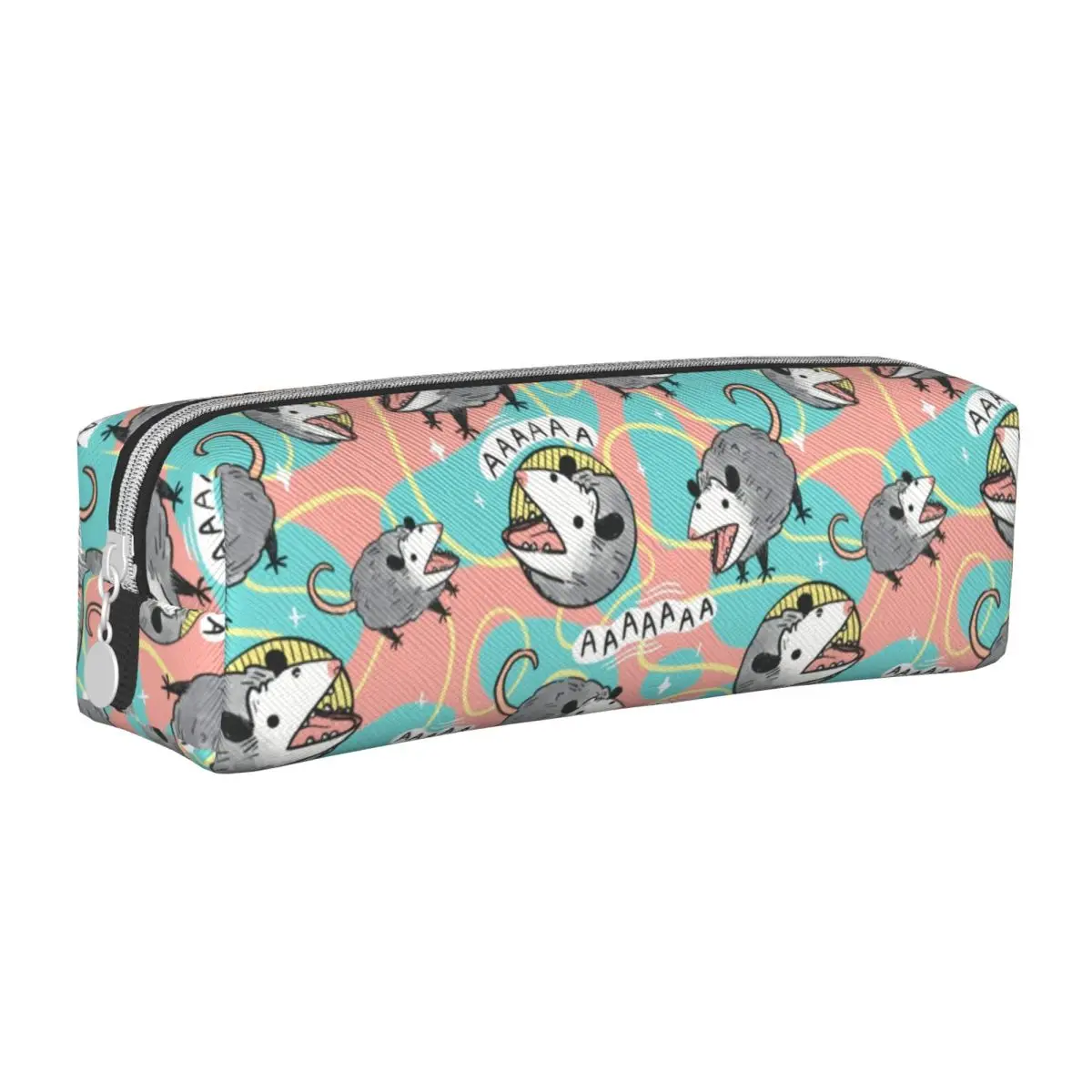 

New Opossum Screm Pattern Pencil Case Possum Animal Pencil Box Pen for Girl Boy Large Storage Bag Office Zipper Stationery