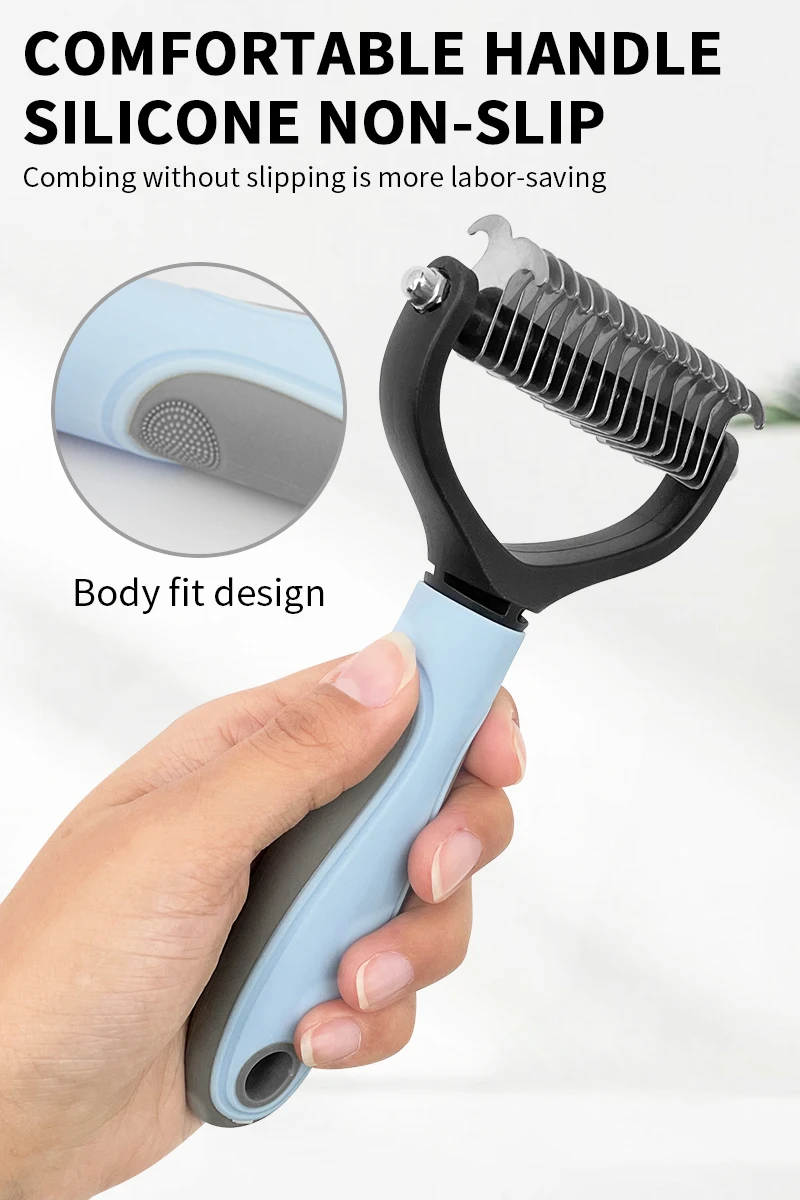 Blue Pet Hair Removal Comb, perfect for top dog grooming.