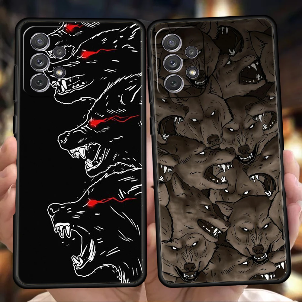 Custodia Per Telefono Moon Roaring Wolf Per Samsung Galaxy A13 A22 A32 A33 A52 A72 A11 A51 A71 A73 M31 5G Soft Shell Antiurto Coque