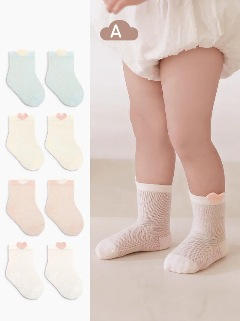 Cotton Mesh Ankle Socks for Newborn Kids Summer