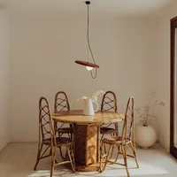Nordique Restaurant moderne minimaliste chambre île comptoir Bar concepteur Table à manger disque réglable pendentif LED lumière 4