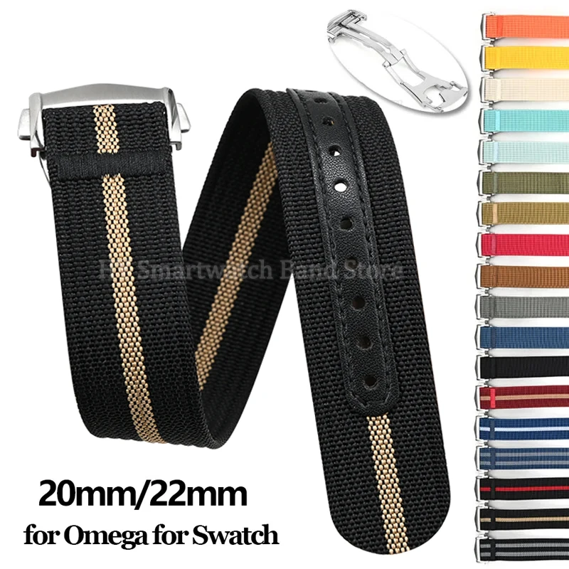 Waterproof Nylon Canvas Watch Strap with Folding Buckle - Universal Sport Wrist Band