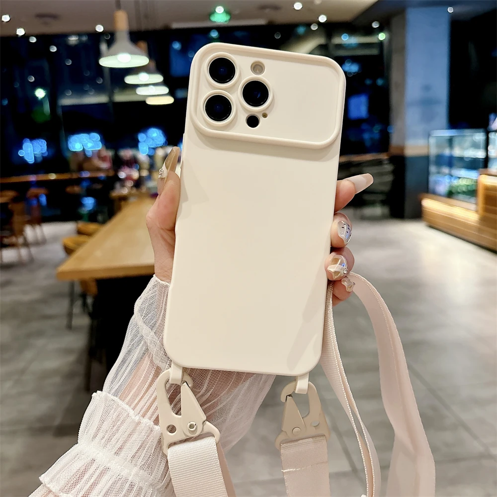 Shockproof TPU Crossbody Lanyard Silicone Phone Case with Cord Necklace Strap