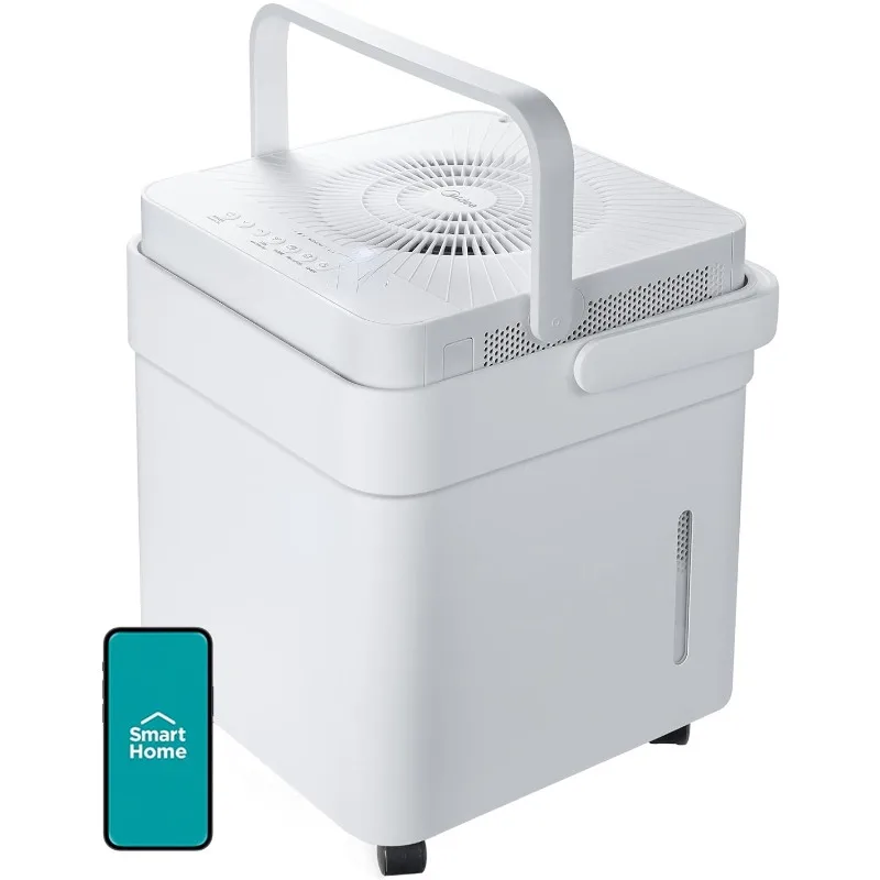

Cube 50 Pint Dehumidifier for Basement and Rooms at Home for up to 4,500 Sq. Ft., Smart Control, Works with Alexa (White)