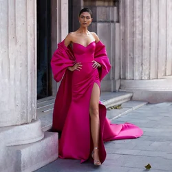 Simple Sweetheart Satin Sheath Evening Dress Backless Corset Designs And Removable Train Of Huge Bow Wedding Dresses