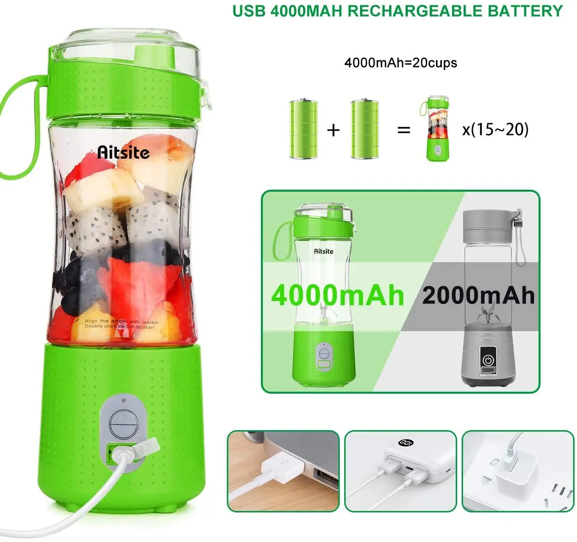 Portable Rechargeable Juice Blender Bottle – Prime Stash