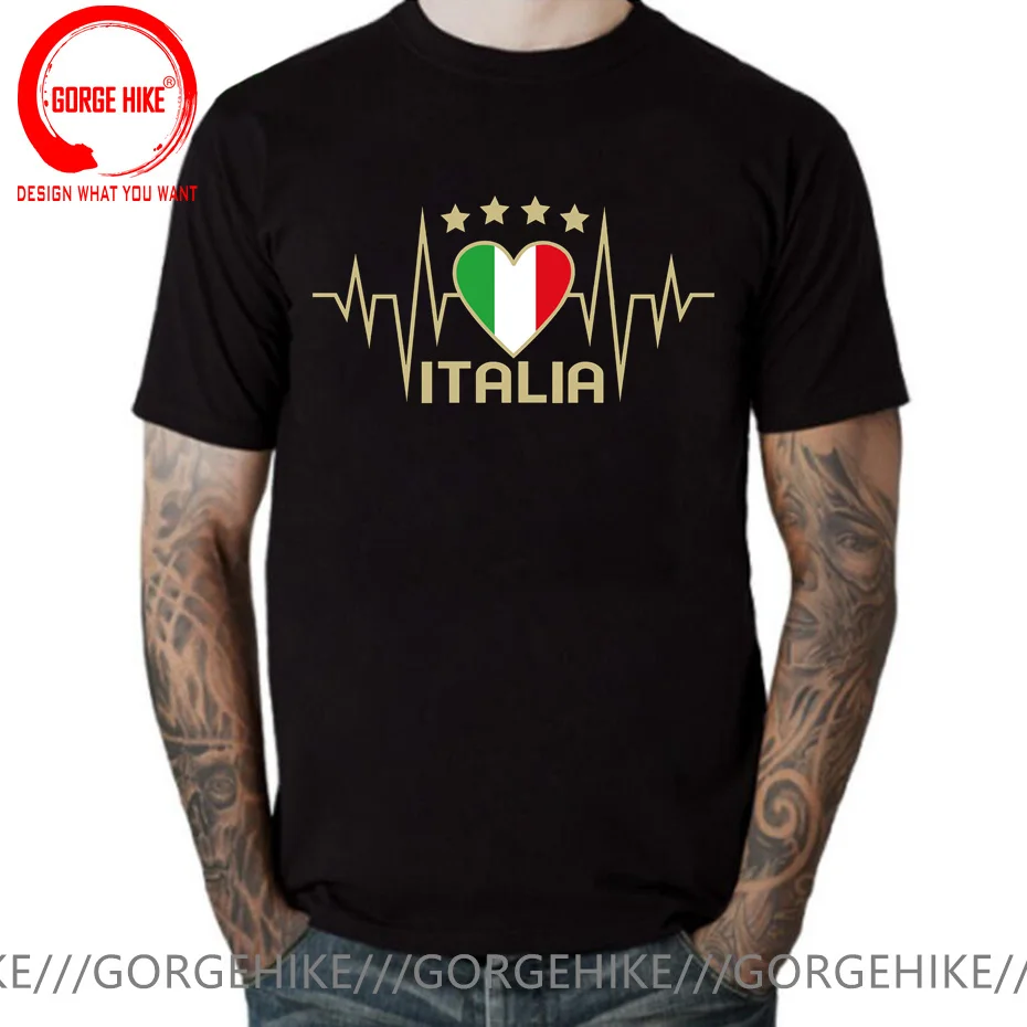 Maglietta Da Calcio Italiana Italia Maglietta Da Uomo Italiana Con Battito Cardiaco Maglietta Divertente Con Bandiera Roma Italia Maglietta Fresca Ade