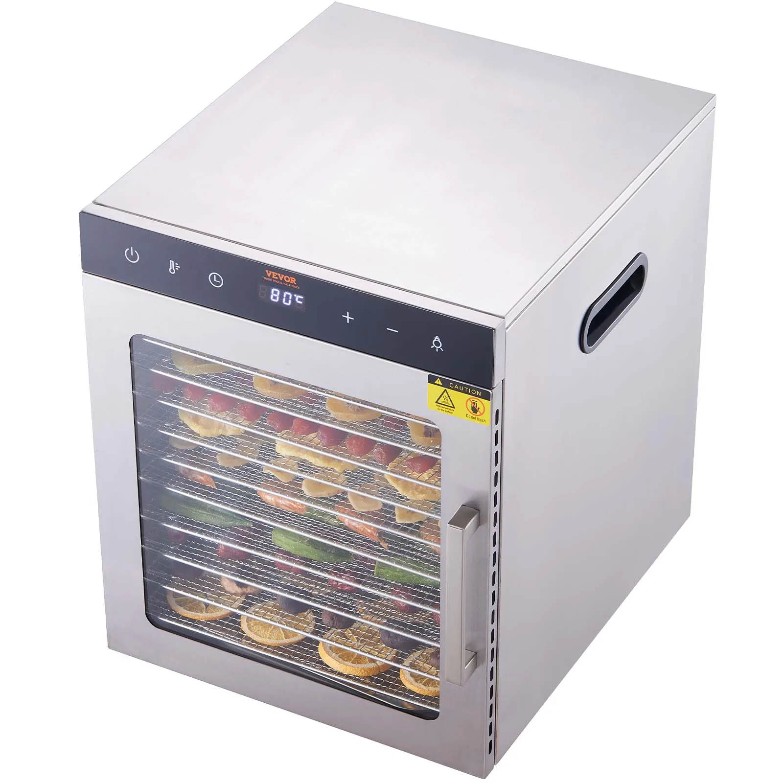 5433-b8e371.jpg SucceBuy 10 Trays Food Dehydrator Stainless Steel Machine 800W/1000W Household Vegetables Fruit Dryer with Digital Timer