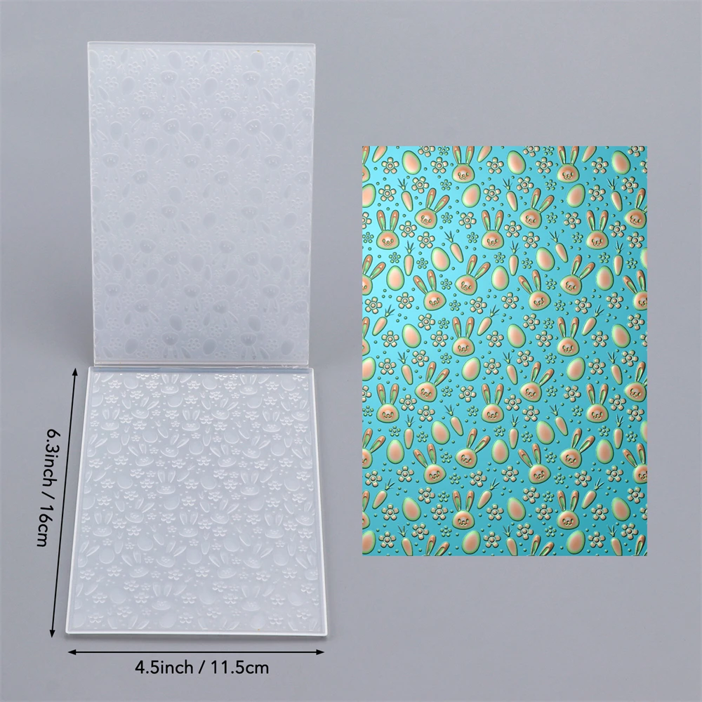 Embossing Folder 3D Mini Rabbit Carrot Flower