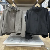 Windproof Stand Collar Jacket Women's Outdoor Casual Hooded Thin Coat Jacket - Image 2