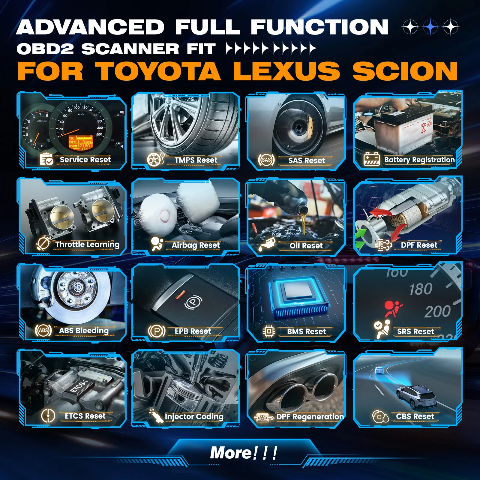 AUTOPHIX 7360 OBD2 Scanner For Toyota All System Automotive Code Reader ABS EPB SRS OIL BAT Reset Car Diagnostic Scanner 4