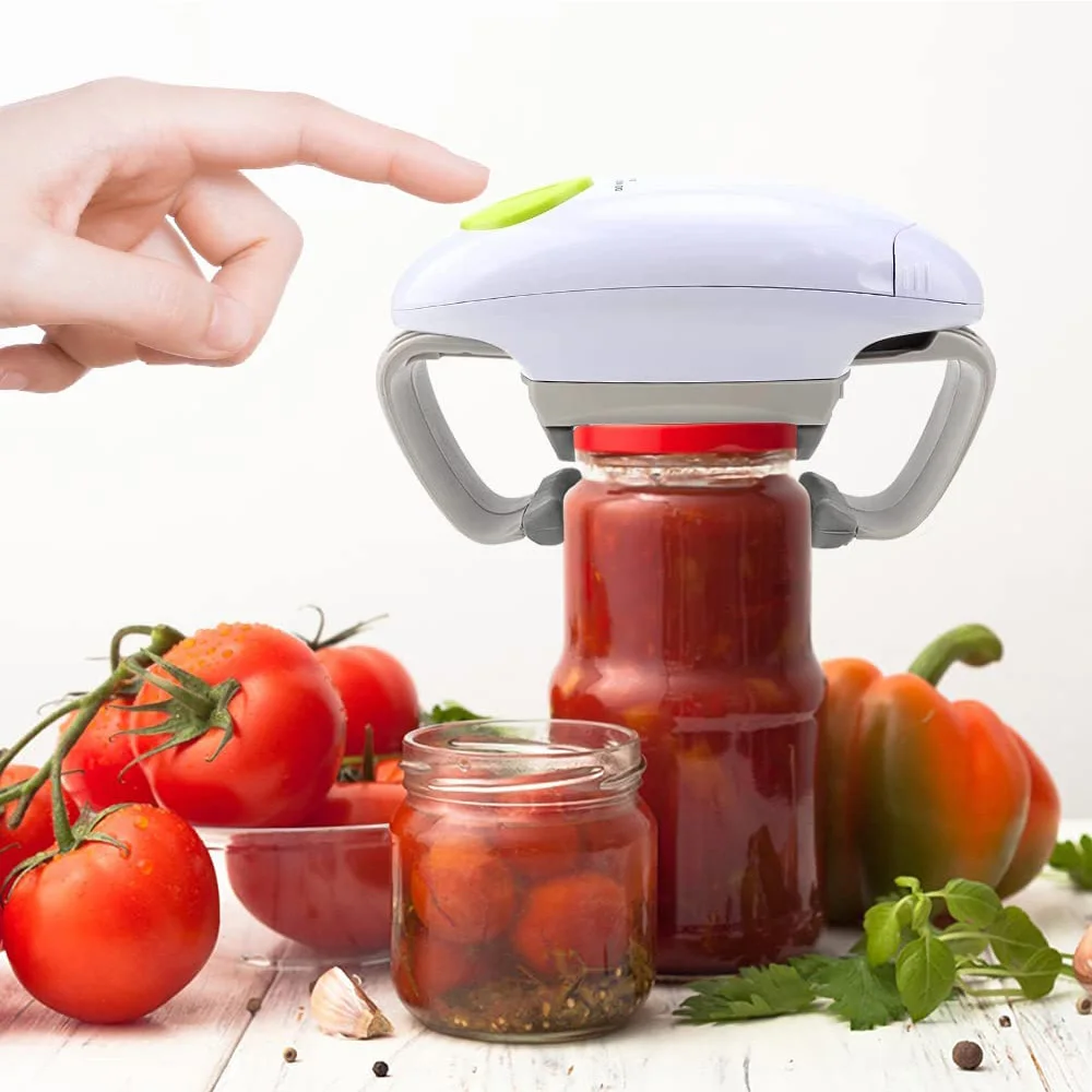 One Touch Automatic Electric Can Tin Jar Opener Portable Kitchen