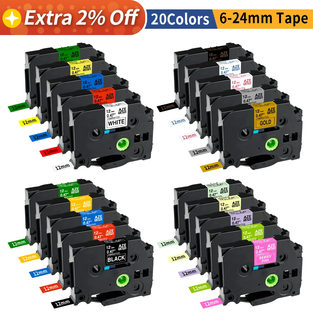 1PCS tze231 12mm Label Tape Compatible For Brother Label Tape 12mm Maker Printer Pth110 TZe-221 TZ131 211 231 241 label tape