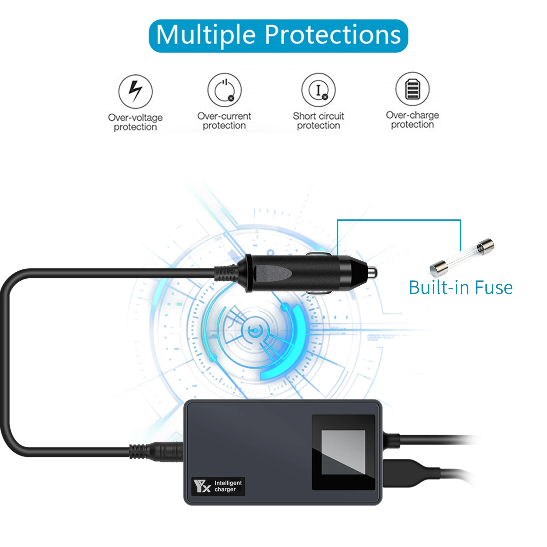 Drone Battery Charger Digital display car charger for DJI Mavic Air 2 /Air 2S Battery Remote Control Vehicle Charger Portable Intelligent Charging Hub
