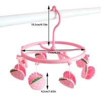 Cute Pink Student Dormitory With Strawberry, Heart-shaped Mini Plastic Clothes Hanger, Sock Clip And Underwear Clip 1