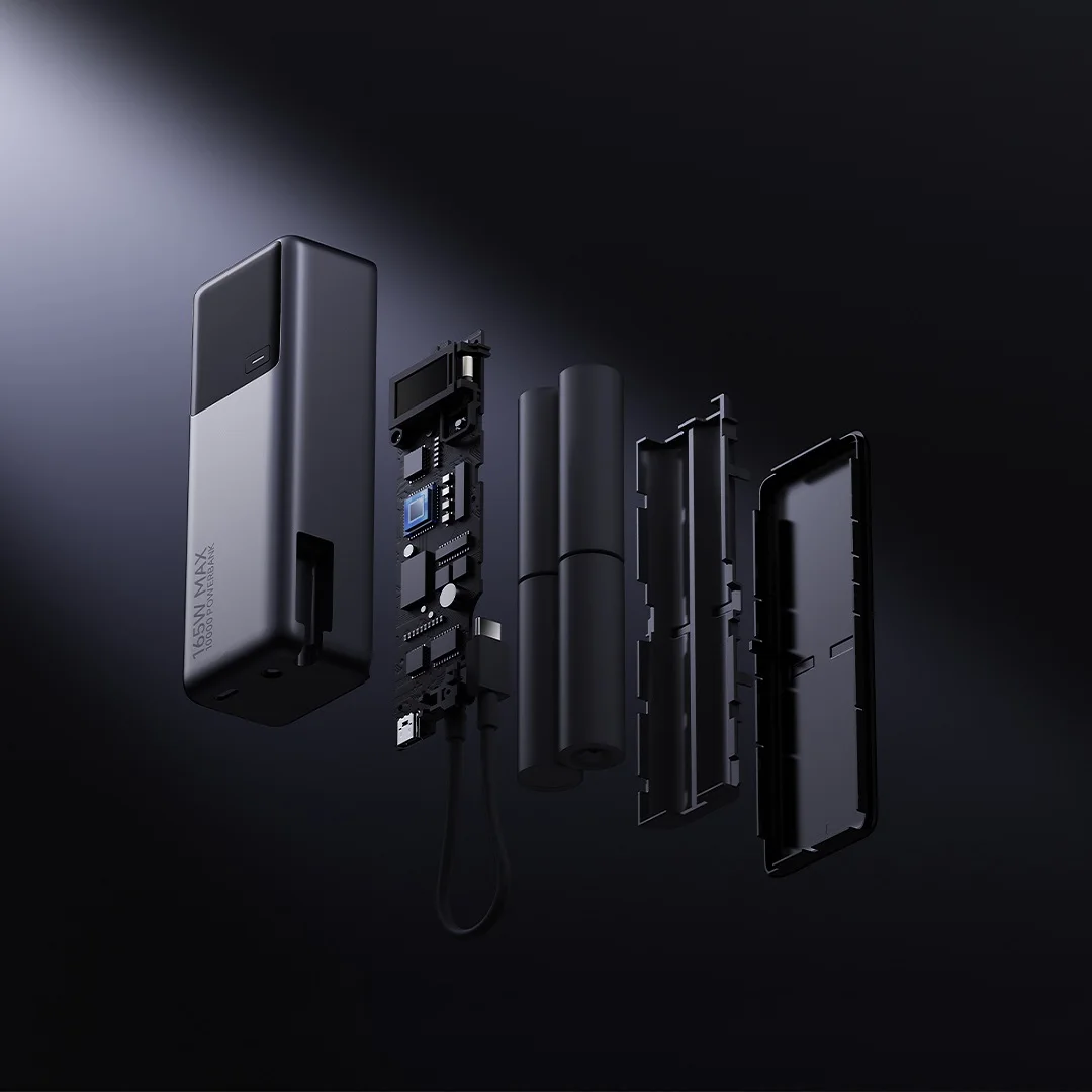 未開封 Xiaomi パワーバンク 10000 165W USBケーブル内蔵 Xiaomi-内蔵ケーブル付きパワーバンク,LEDディスプレイ,MacBook
