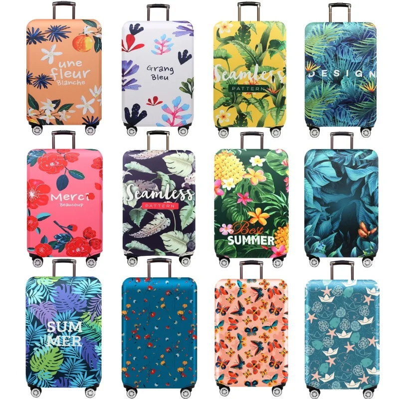 Thick Elastic Plant Luggage Protective Cover Zipper Suit For 18-32 inch Bag Suitcase Covers Trolley Cover Travel Accessories