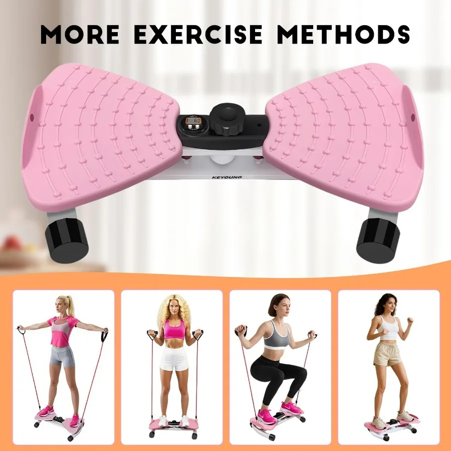 Waist Twister Machine Exercise, Home Ab Twister Board Fitness Tool Capacity 265lbS with Resistance Loop, Anti-Slip Twist Workout