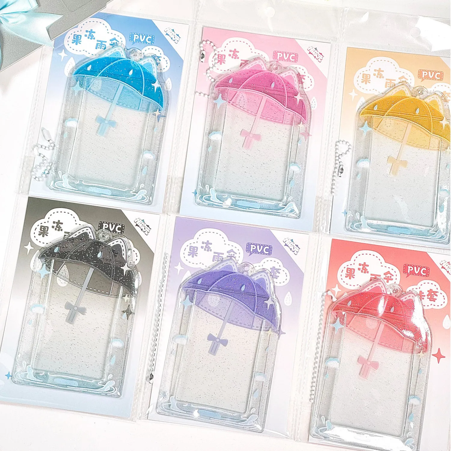 Adorable 3-Inch Photocard Holder with Bowknot and Keychain Accessories