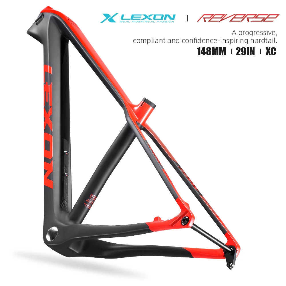 Quadro de carbono Lexon 29er, quadros rígidos para mountain bike Lexon, eixo passante de 148 x 12 mm, BSA BOOST 29 plus, peças para ciclismo