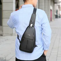 Sac à Bandoulière de Grande Capacité en Cuir PU pour Homme, Accessoire de Marque, avec Wild USB, à la Mode, de Haute Qualité 6