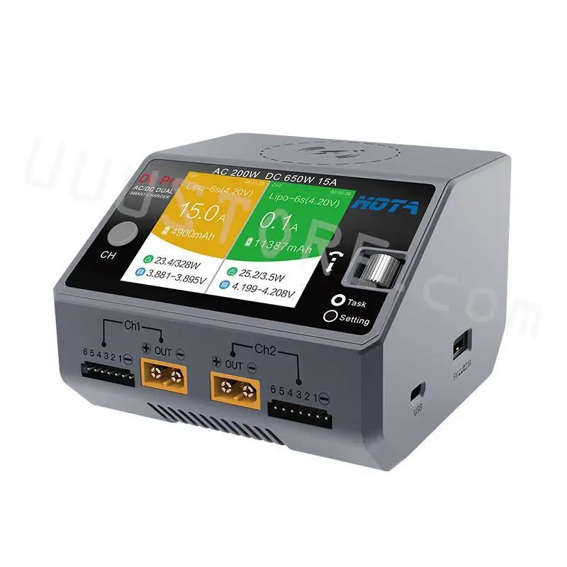 Hota D6 Pro Ac 200W Dc 2X325W /15A Lipo Battery Smart Charger Discharger  For 1-6S Lipo Battery Fpv Model Rc Drone Spare Part