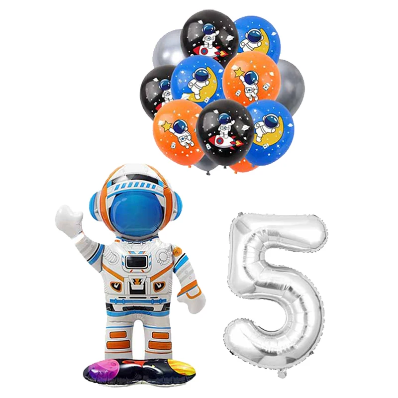 Astronaut Geburtstag Dekoration Geschirr Set Tischdecke Aufkleber Luftballons Banner Hintergrund Party Gefälligkeiten für Kinder Geburtstag Lieferungen – Detail 31
