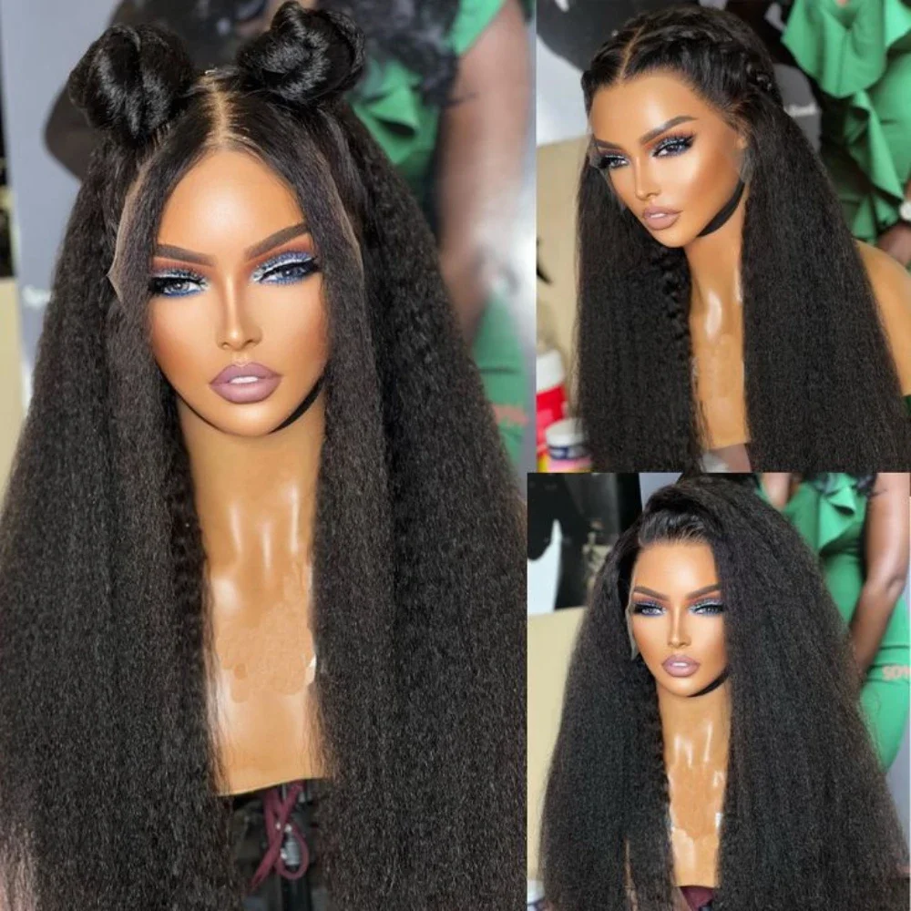 

Yaki Lace Wigs Kinky Straight Wig Synthetic Lace Front Wigs for Women Glueless Wig T Part Lace Wigs Cosplay Costume Wig