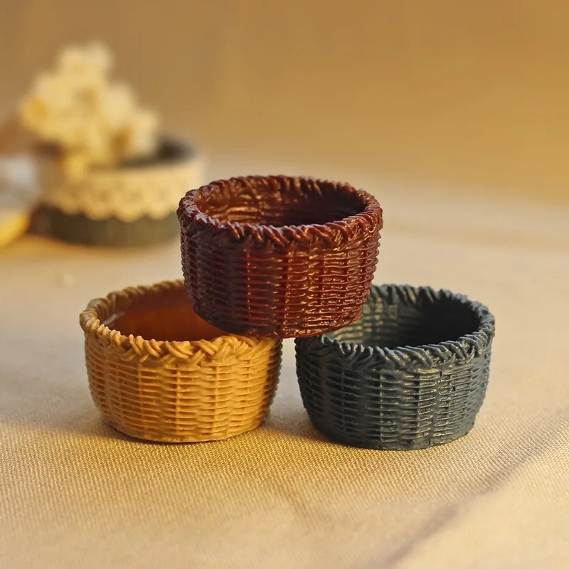 1: 12 Baby House Accessories Miniature Model Toy OB11 Creative Storage Basket Pendant Simulation Mini Basket