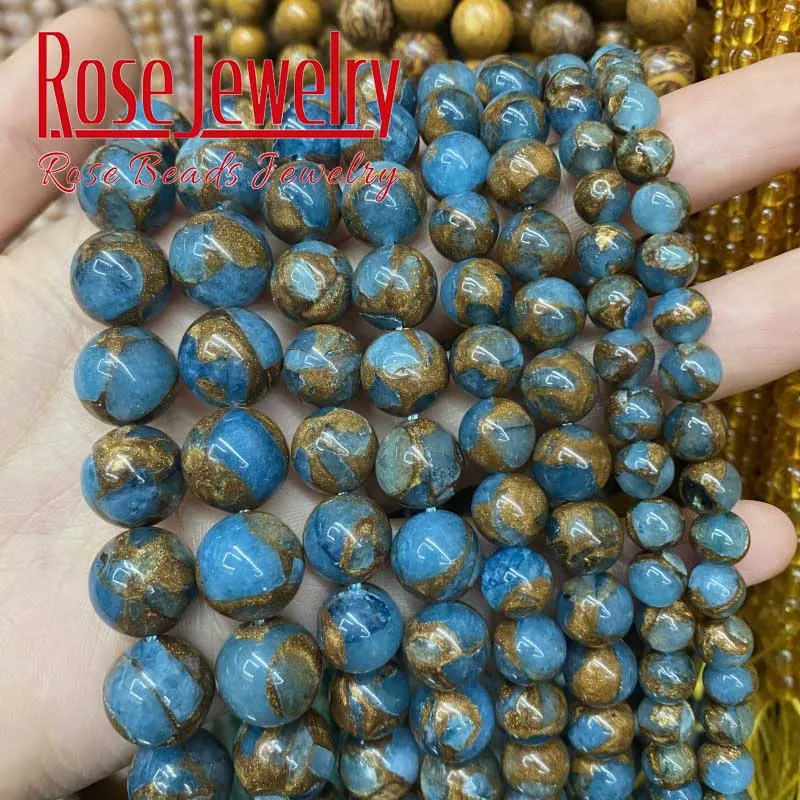 

Natural Stone Blue Cloisonne Beads Round Loose Stone Beads For Jewelry Making DIY Charms Bracelet Accessories 15'' 4 6 8 10 12mm