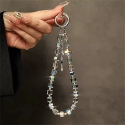 Elegant Crystal Tassel Wrist Lanyard with Clip and Star Bead Pendant (A)