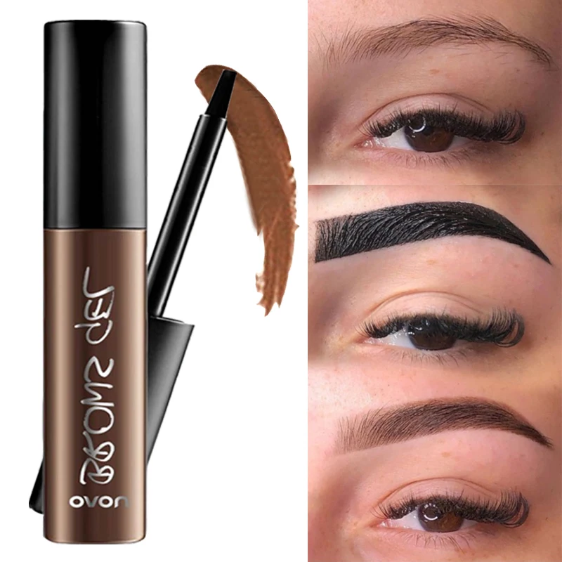 Black Brown Liquid Eyebrow Gel Tearing Eyebrow Tattoo Tint Dyeing Gel