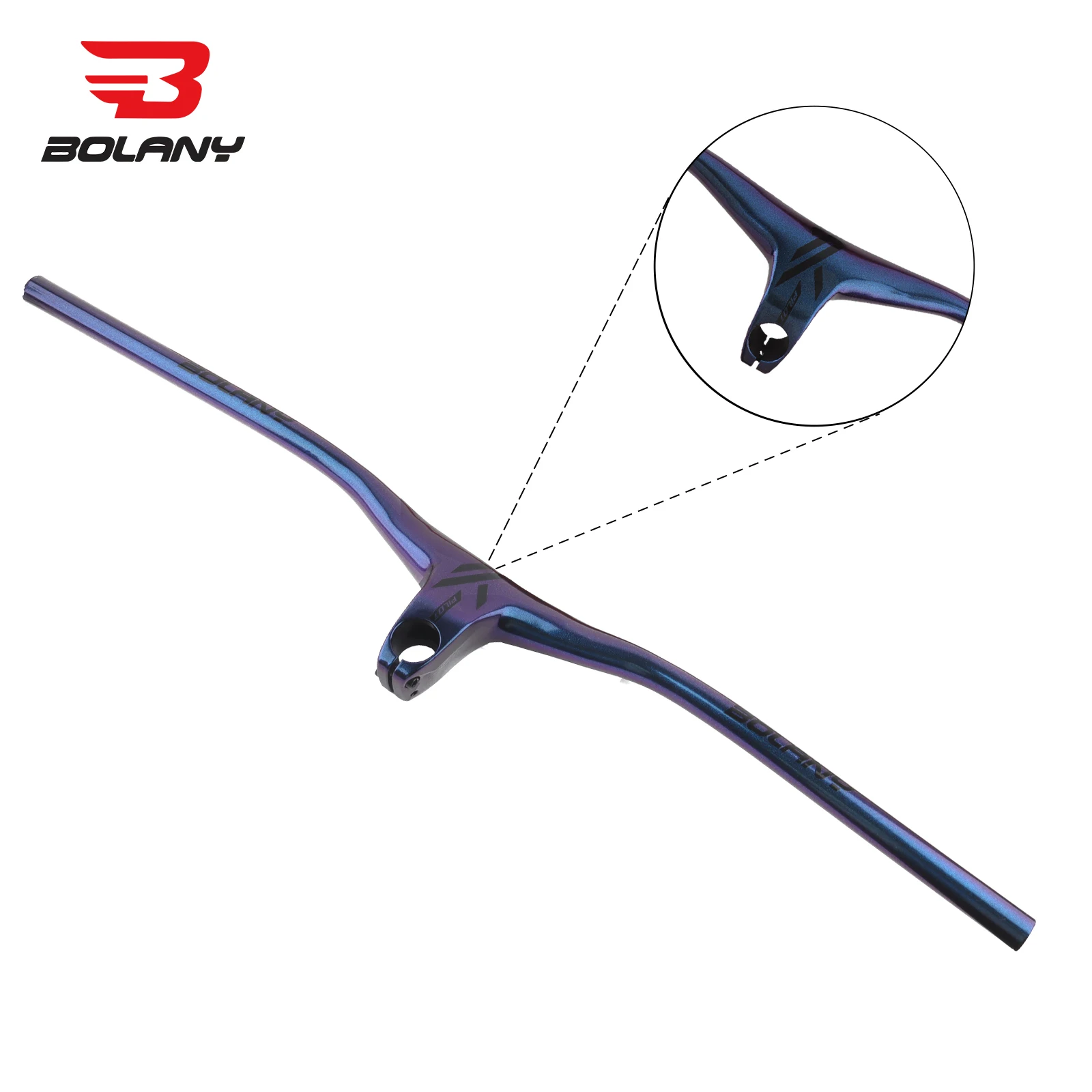 BOLANY Mtb Handlebars Integrated Handlebar 775x90mm For Mountain Bike Reduce Resistance Aluminum Alloy Bike Handlebar 28.6mm