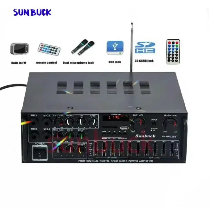 Sunbuck カラオケサウンドアンプ 2.1 チャンネル 200 ワット * 2 ハイ