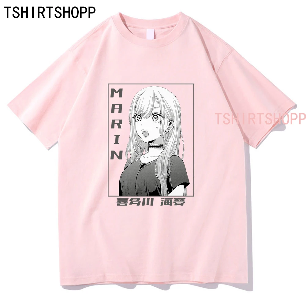 Marin Kitagawa T Shirt Men Harajuku Graphic Cotton Anime My Dress Up Darling T-Shirt Manga Sono Bisque Doll Wa Koi Wo Suru Tees