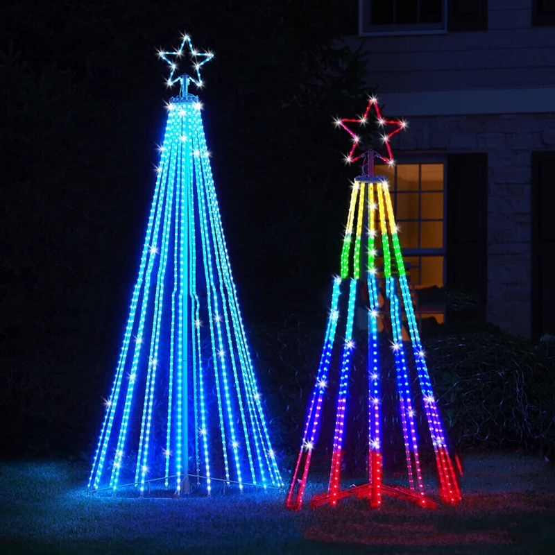Luces LED de árbol de Navidad, cono de espectáculo de luz enchufe estadounidense para Navidad, decoraciones de jardín al aire libre|Lámparas de mesa| AliExpress