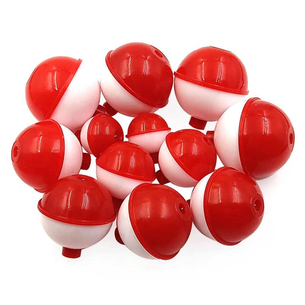 Bobin Rotation Float 5pcs Snap-On Fishing Floats Bobbers Hard ABS Push Button Red & White ...