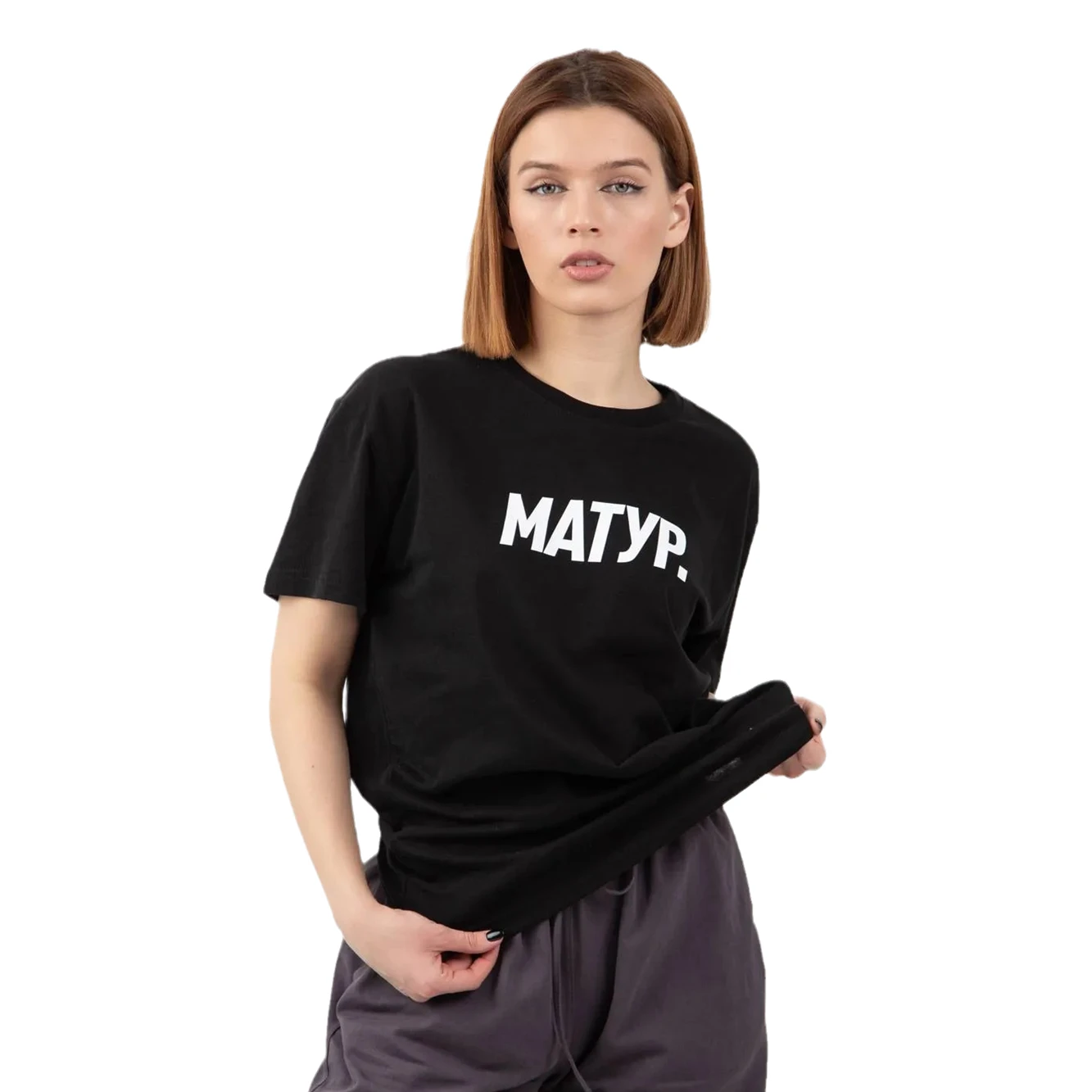 

Summer Fashion Drop Sleeve Shirt With Матур. Women's Boutique Cotton T-Shirt Casual Tshirt