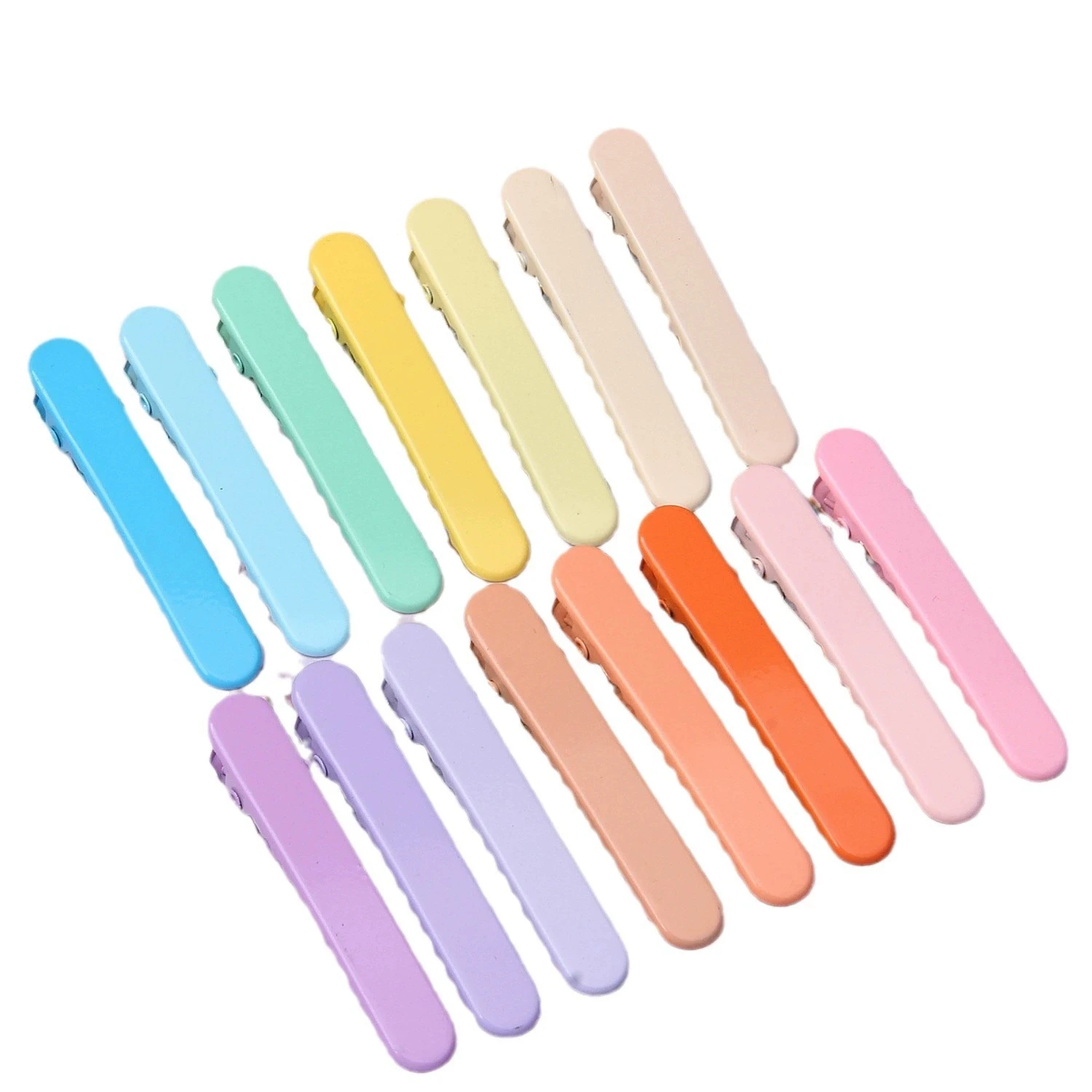 100pcs DIY Duckbill 악어 클립 캔디 색상 헤어 클립 소녀 헤어 액세서리 귀여운 헤어 클로 여성용 유행 헤어핀