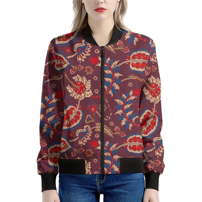 thumbnail image 1 of Chaquetas bomber de primavera y otoño para hombre, con estampado floral 3D por todas partes, con cremallera, unisex, informal, de manga larga, con cremallera, talla 6XL, 1 of 5