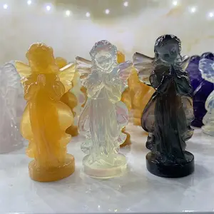 Hot Praying Guardian Standing Angel Crystal Figurines Statue For