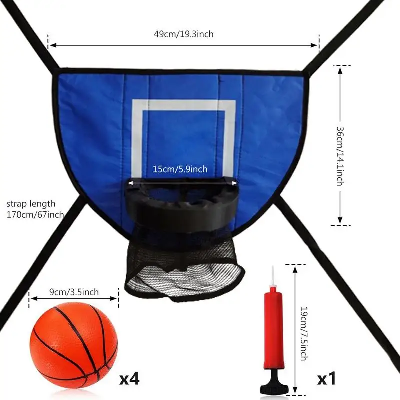 Basketball Hoop For Trampoline Outdoor Children Soft Basketball Hoop Attachment With 4 Balls And Pump Trampoline Parts For Kids