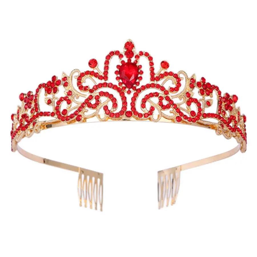 Hochzeits-Haartiara Kristall Braut-Tiara Krone Diadem Schleier Tiaras Haaraccessoires Kopfschmuck Geburtstag Frauen Mädchen – Detail 14