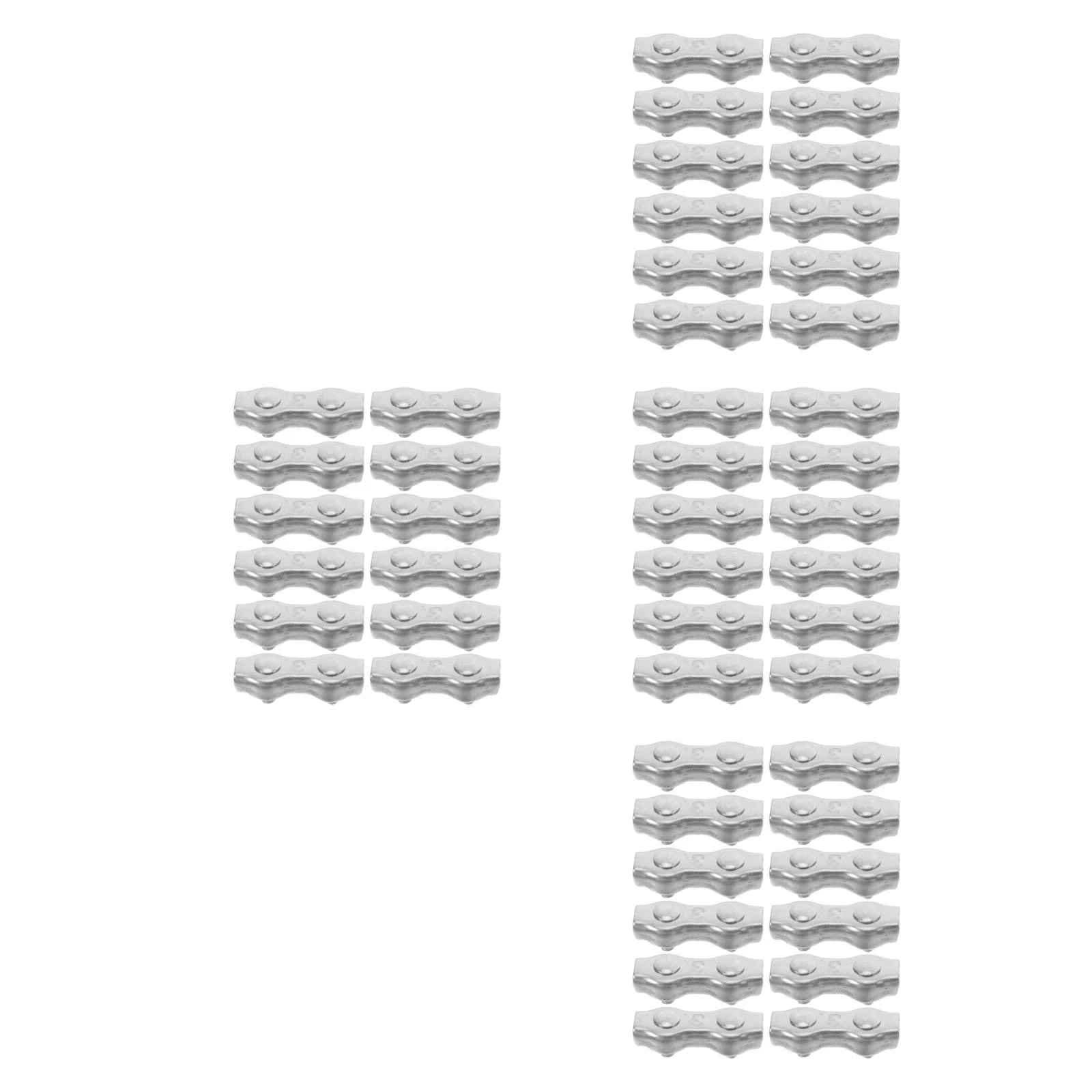 48 pcs Stainless Steel Double Clip Wire Rope Clamps Electric Fence Wire Connector Cable Clips For Indoor Outdoor Post Cable Cla