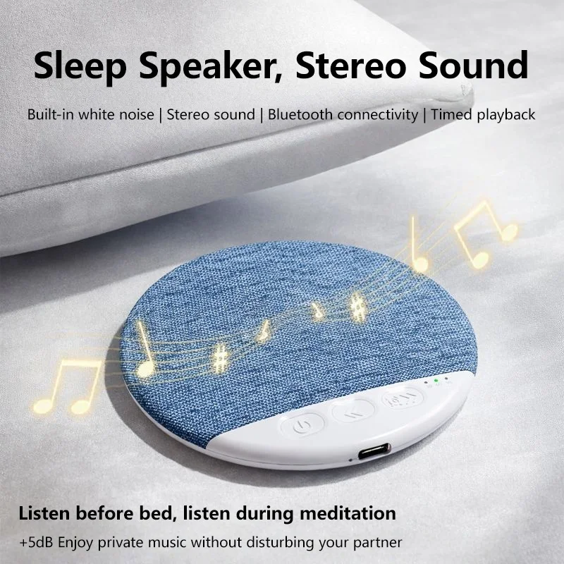 Compact Ultra-Thin Bluetooth Speaker with Nature Sounds & White Noise