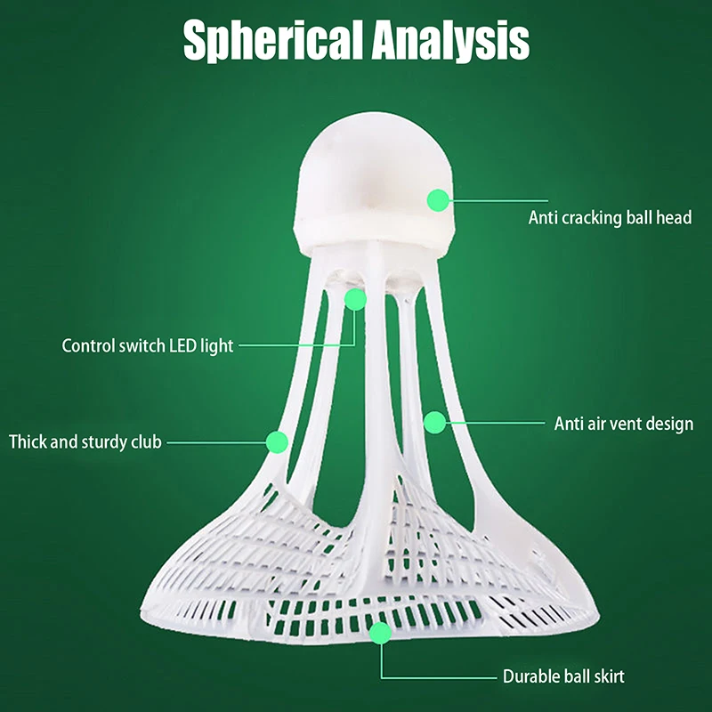 Nylon Fluorescent Shuttlecocks Super Resistant LED Badminton Ball Outdoor Windproof Badminton Luminous Accessories badminton shuttlecock,badminton ball