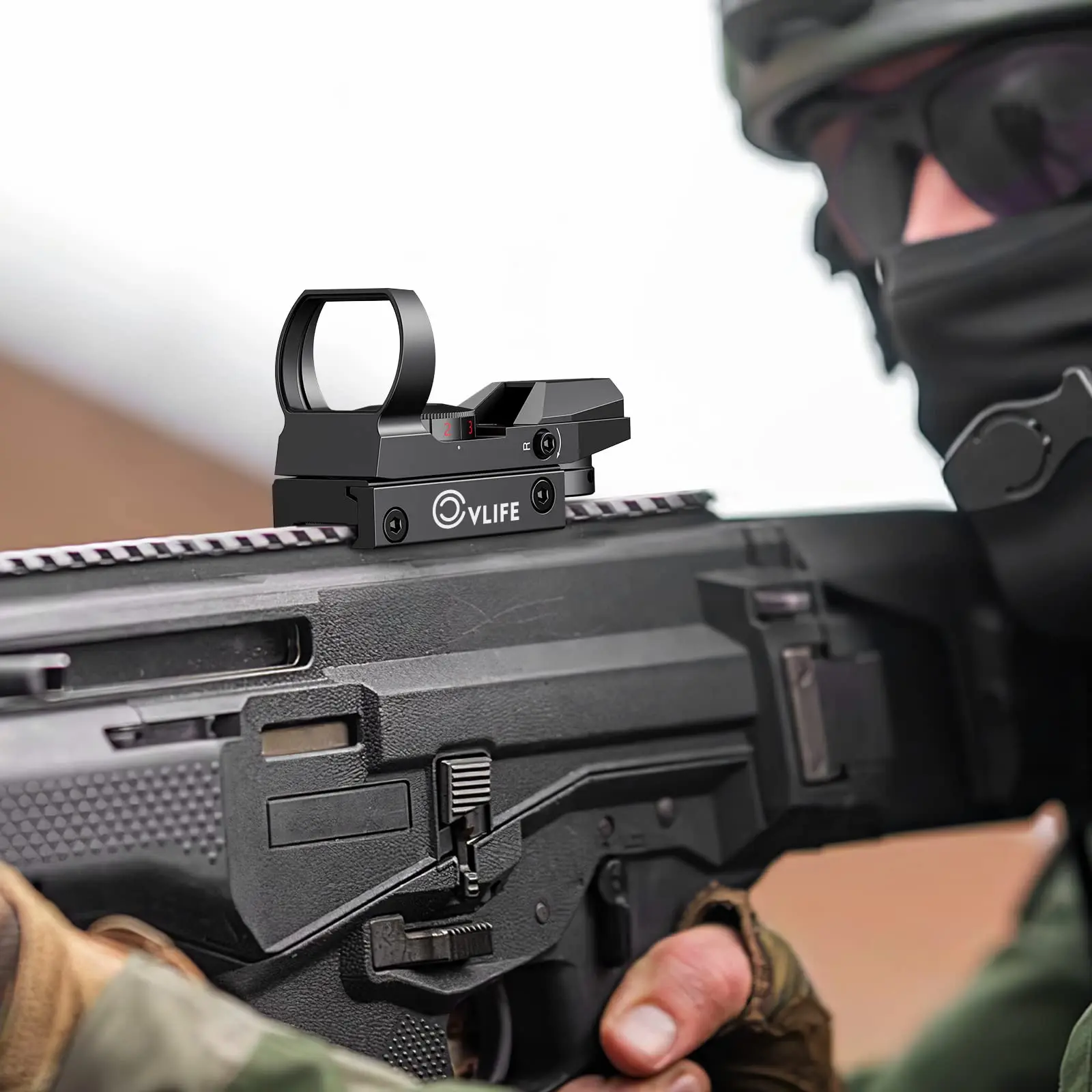 MidTen Riflescope Rifle Hunting Scopes Holographic 1X22X33 Red Green Illuminated Collimator Sight With 20mm Rail