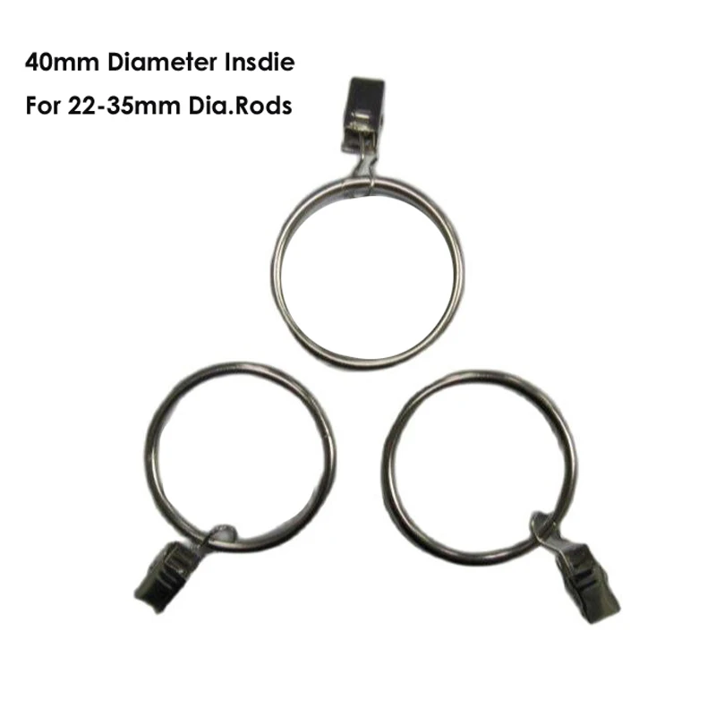 

50 шт./упаковка, кольца-Клипсы из матового никеля, 22-35 мм